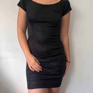 Elegant Black Textured Dress